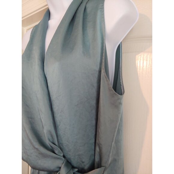 Elie Tahara Shimmer Satin Faux Wrap Sleeveless Business Career Dress 12 - Picture 7 of 14